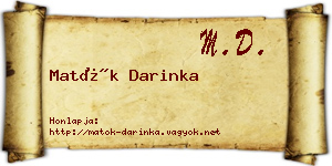 Matók Darinka névjegykártya
